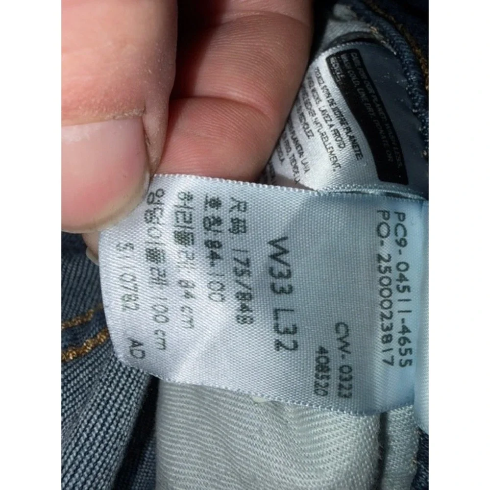 Levis 511 Slim Fit Jeans Mens 33x32 Dark Wash Indigo Denim 04511-4655 T35-28